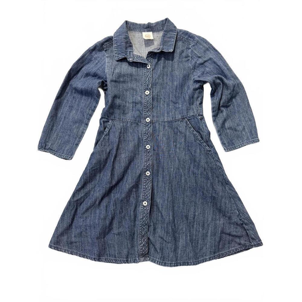 Wonder Nation Girls' Denim Long Sleeve Casual Dress Size S (6-6X)